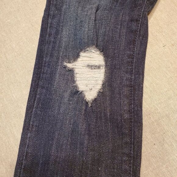GJG Size 9 Dark Blue Denim Distressed Jeans - Picture 3 of 15
